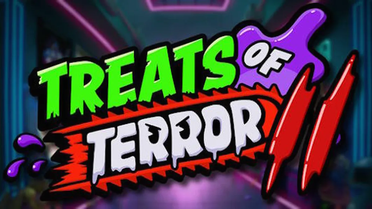 Isang makulay na slot machine na may temang horror-food at mga nakakatakot na kendi.